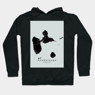 Guadeloupe France Island Map dark Hoodie